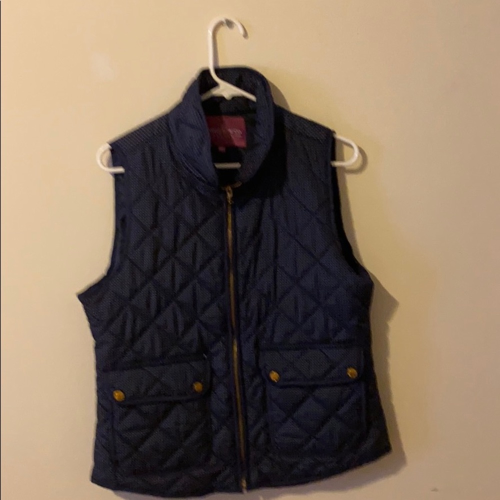 Quilted navy blue vest